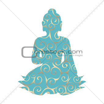 Buddha pattern silhouette traditional religion spirituality