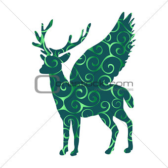 Deer Peryton pattern silhouette ancient mythology fantasy