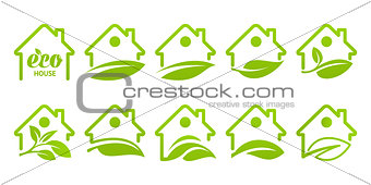 Icon set. Eco house