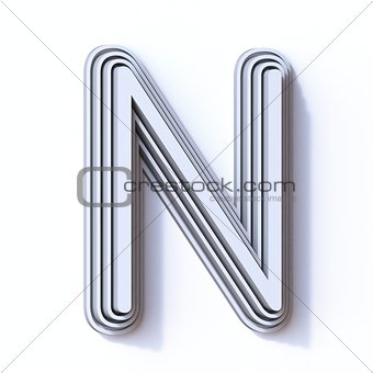 Three steps font letter N 3D