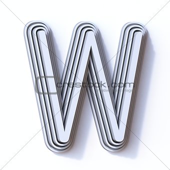 Three steps font letter W 3D