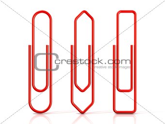Paper clips. Red