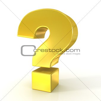 Question mark 3D golden sign