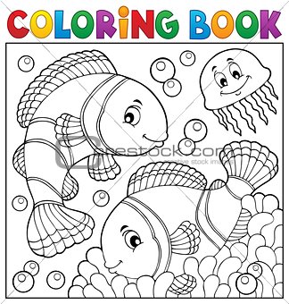 Coloring book clownfish topic 3