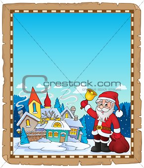 Santa Claus near village parchment 1
