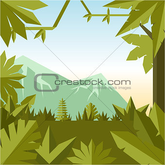 Flat geometric jungle background