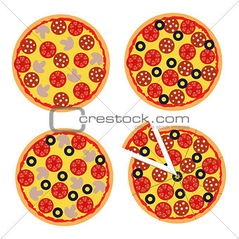 Vector illustration of a pizza to decorations, banners, websites