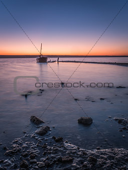 Old Abandoned Boat at Sunset