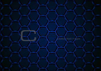 Blue Hexagonal 3D Mesh Background