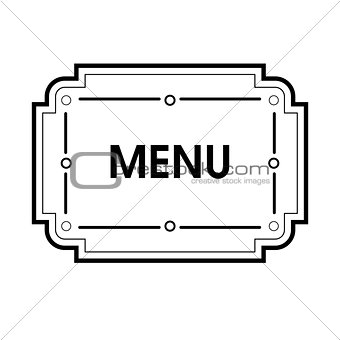 Vintage grayscale frame in a lineart style for menu