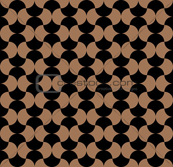 Modern repeating seamless pattern of repeat round shapes. Stylish texture. Geometric background. Vector illustration.