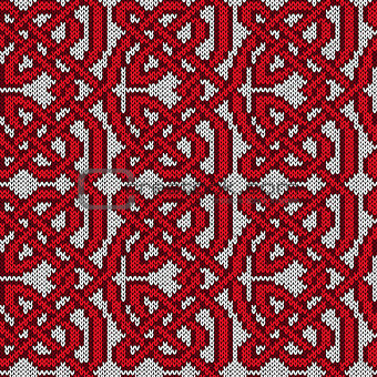 Chaotic interlaced knitted pattern