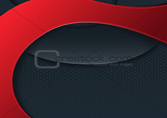 Modern Abstract Background with Red and Black Stripe