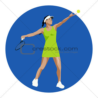 vector tennis player girl