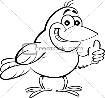 Cartoon Bird Giving Thumbs Up