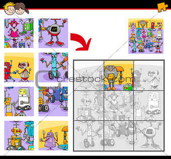jigsaw puzzles with funny robot characters