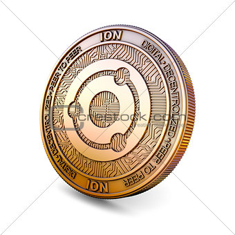 Ion - Cryptocurrency Coin. 3D rendering