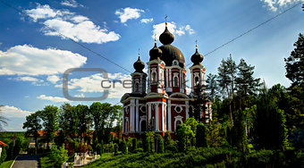 Exterior view to Curchi orthodox monastery, Orhei, Moldova