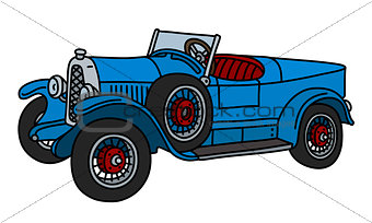 The vintage blue racecar