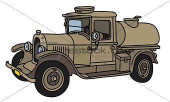 The vintage military tank truck
