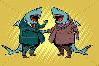 businessman shark business partnership