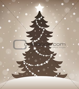 Stylized silhouette of Christmas tree 1