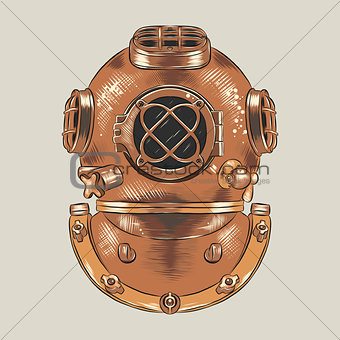 Diving helmet vector illustration