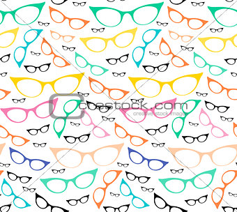 Colorful seamless eyeglasses pattern