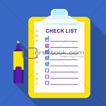 Checklist on a sheet of paper