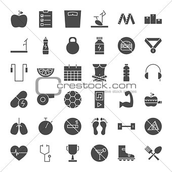 Fitness Dieting Solid Web Icons