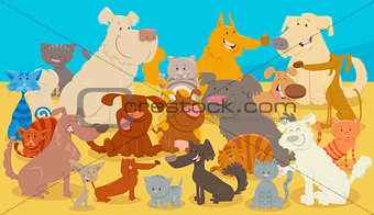 dogs and cats cartoon animal characters