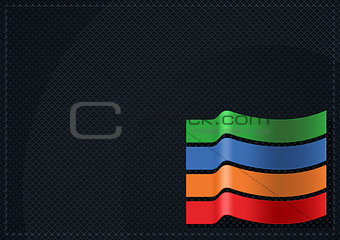 Black Grid Background with Colored Strips