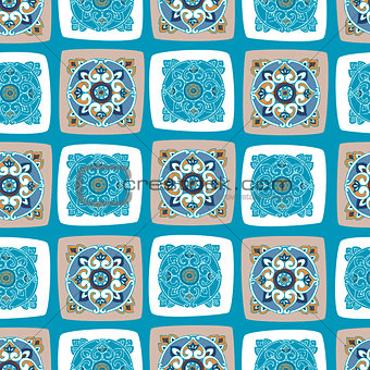 Seamless vector pattern with oriental motifs and ornaments. Morocco