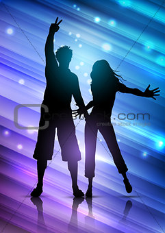 Party people on abstract background