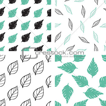 Patterns with green and black leaves