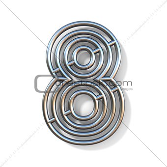 Wire outline font number 8 EIGHT 3D