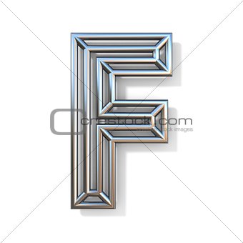 Wire outline font letter F 3D