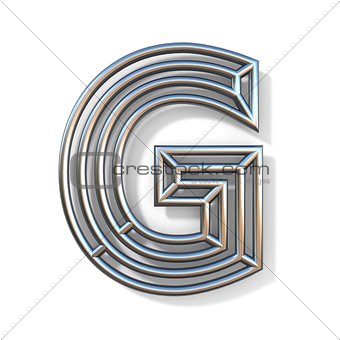 Wire outline font letter G 3D
