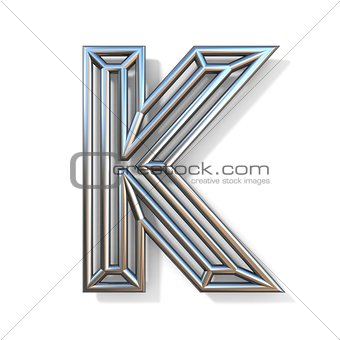 Wire outline font letter K 3D