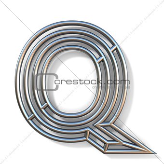 Wire outline font letter Q 3D
