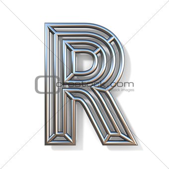 Wire outline font letter R 3D