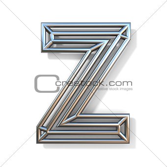 Wire outline font letter Z 3D