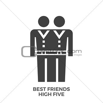 Best Friends High Five Glyph Vector Icon.