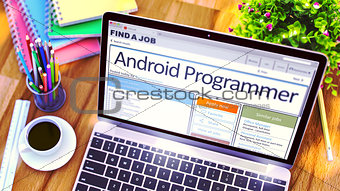 Android Programmer Hiring Now. 3D.