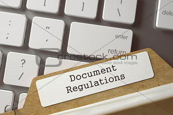 Folder Index with Document Regulations. 3d