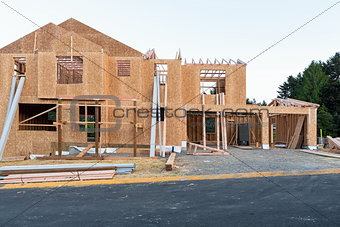 New House Construction in North America Subdivision