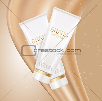 Design Cosmetics Product  Template for Ads or Magazine Backgroun