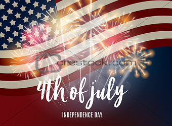July, 4 Independence Day in USA Background. Can Be Used as Banner or Poster. Vector Illustration
