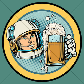 Astronaut with a mug of beer