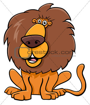 funny lion animal character cartoon illustration